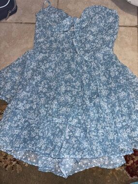 Francesca's Collections Sky Blue Floral Sundress